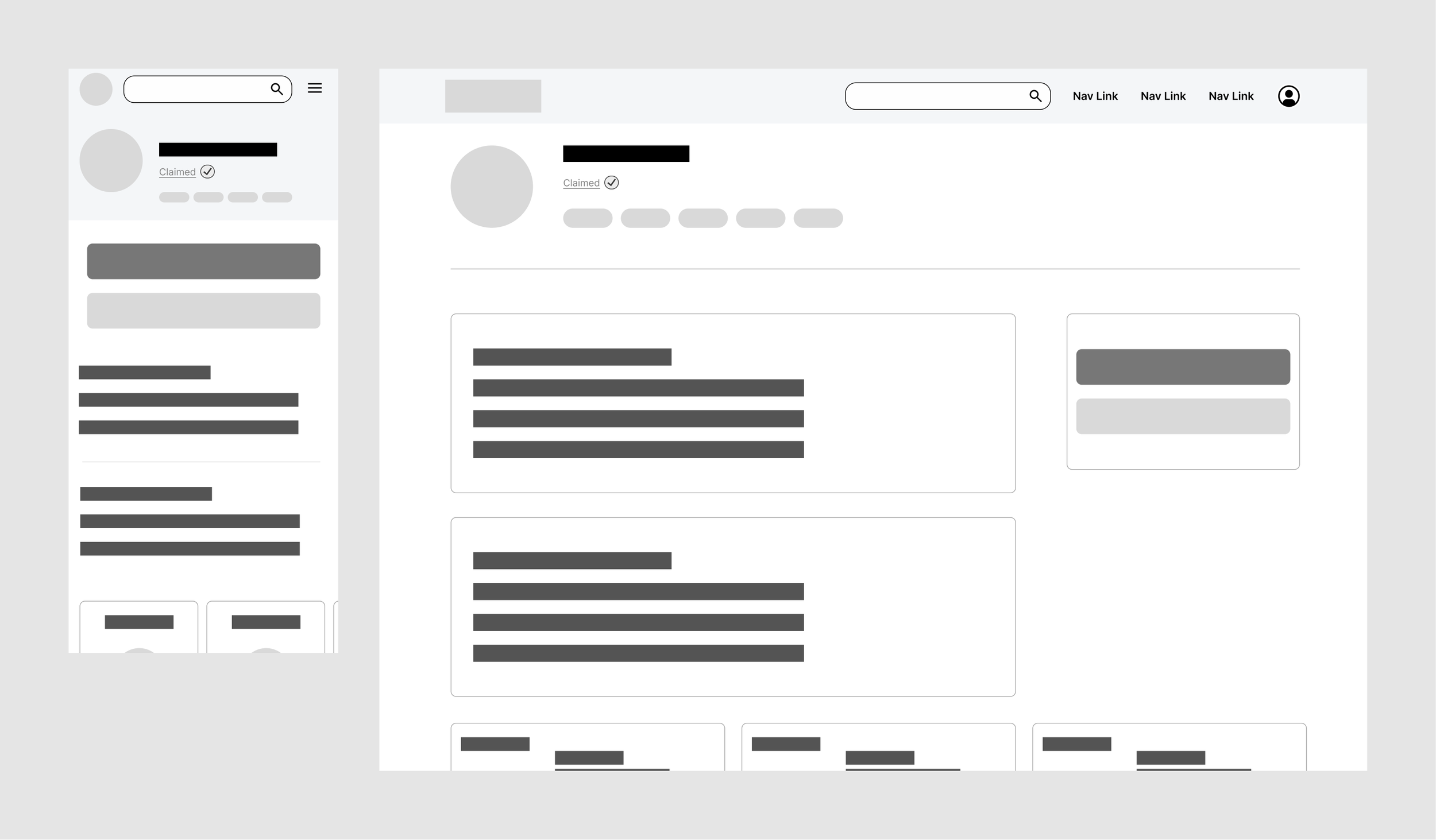 RMC wireframes - component exploration